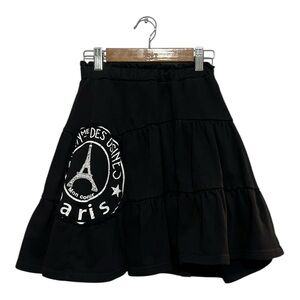 Hello Yellow Girls Skirt Size 7 Eiffel Tower Paris Cotton Elastic Waist Pull on